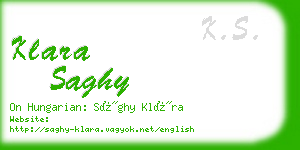 klara saghy business card